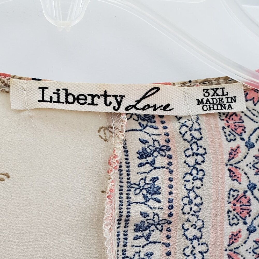 Liberty Love - Blue, Pink and Tan Kimono. Size 3XL - Picture 3 of 5